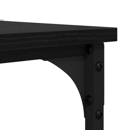 Sidobord med hylla Svart Ek 40 x 30 x 75 cm Konstruerat trä