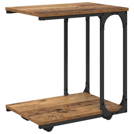 Sidobord med hjul Gammalt trä 50 x 35 x 55.5 cm Konstruerat trä