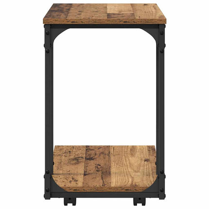 Sidobord med hjul Gammalt trä 50 x 35 x 55.5 cm Konstruerat trä