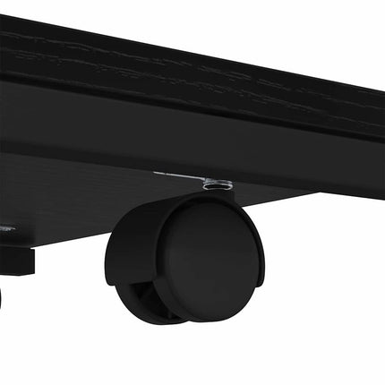 Sidobord med hylla Svart Ek 50 x 35 x 55.5 cm Konstruerat trä