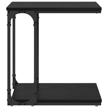 Sidobord med hylla Svart Ek 50 x 35 x 52 cm Konstruerat trä