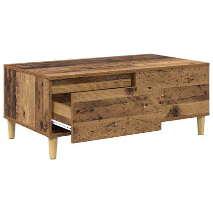 Kaffeebord med låda Gammalt trä 90 x 50 x 35 cm Konstruerat trä