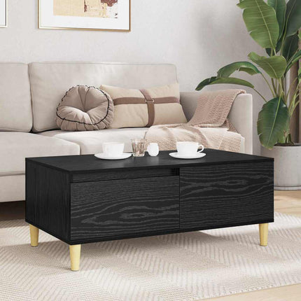 Kaffeebord med låda Svart Ek 90 x 50 x 35 cm Konstruerat trä