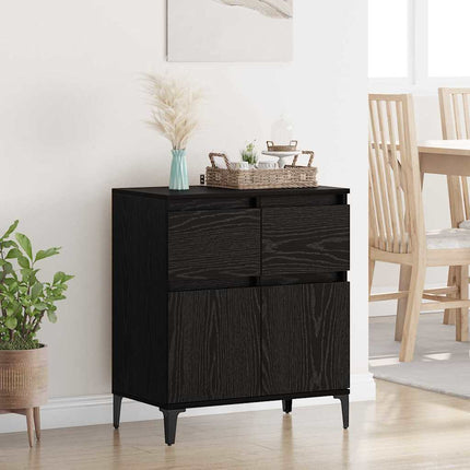 Sideboard Svart Ek 60 x 35 x 70 cm Konstruerat trä och järn