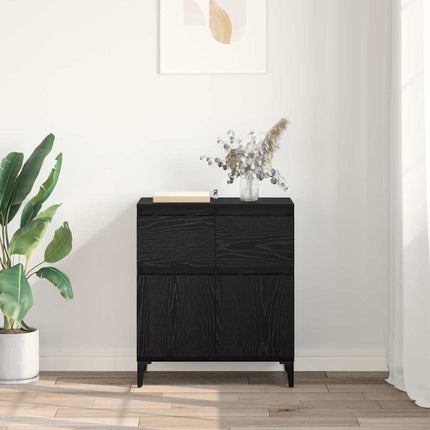 Sideboard Svart Ek 60 x 35 x 70 cm Konstruerat trä och järn