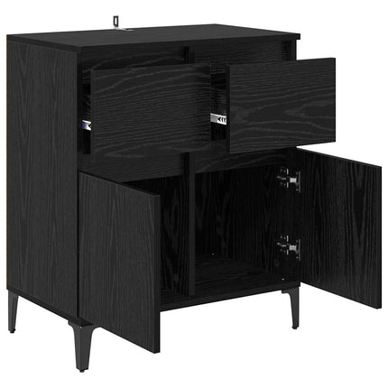 Sideboard Svart Ek 60 x 35 x 70 cm Konstruerat trä och järn