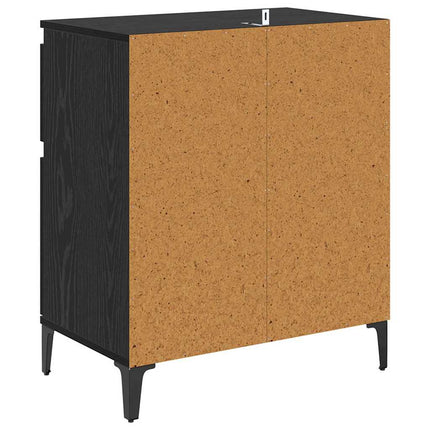 Sideboard Svart Ek 60 x 35 x 70 cm Konstruerat trä och järn