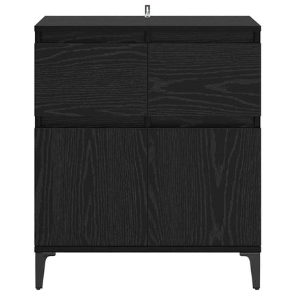 Sideboard Svart Ek 60 x 35 x 70 cm Konstruerat trä och järn