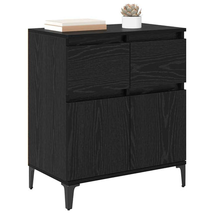 Sideboard Svart Ek 60 x 35 x 70 cm Konstruerat trä och järn