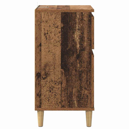 Nattduksbord 2 pcs Gammalt trä 40 x 35 x 70 cm Konstruerat trä