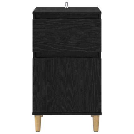 Nattduksbord 2 pcs Svart Ek 40 x 35 x 70 cm Konstruerat trä