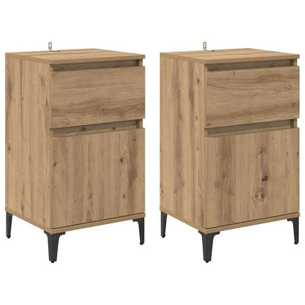 Nattduksbord 2 pcs Artisan Ek 40 x 35 x 70 cm Konstruerat trä