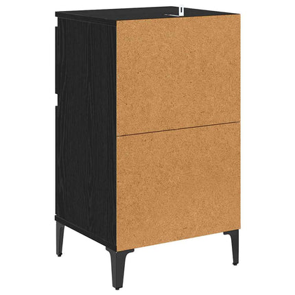 Nattduksbord 2 pcs Svart Ek 40 x 35 x 70 cm Konstruerat trä