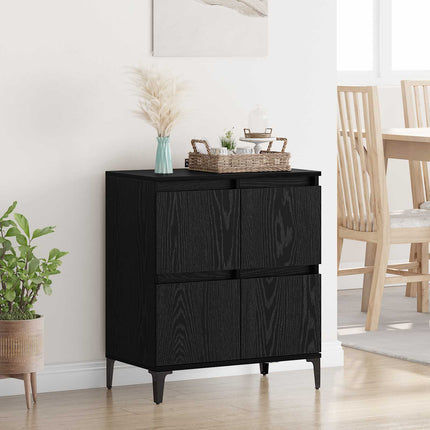 Sideboard Svart Ek 60 x 35 x 70 cm Konstruerat trä och järn
