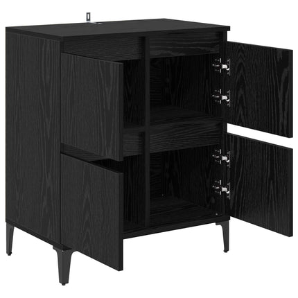 Sideboard Svart Ek 60 x 35 x 70 cm Konstruerat trä och järn