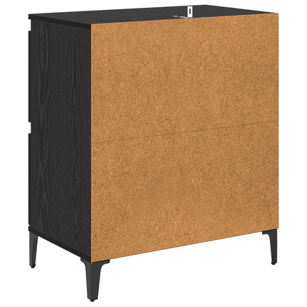 Sideboard Svart Ek 60 x 35 x 70 cm Konstruerat trä och järn