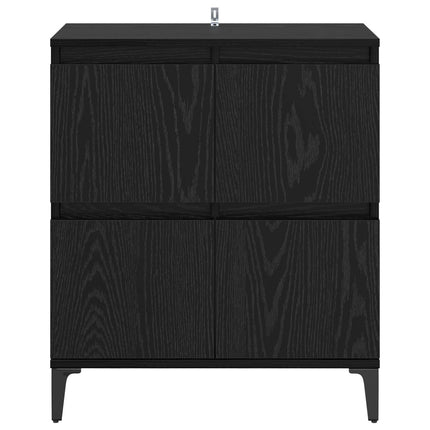 Sideboard Svart Ek 60 x 35 x 70 cm Konstruerat trä och järn
