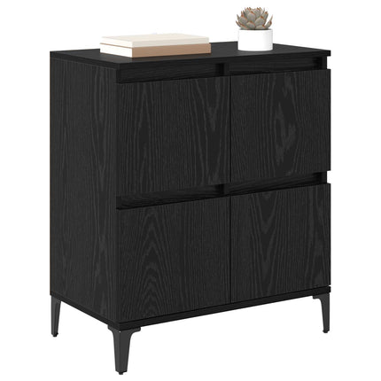 Sideboard Svart Ek 60 x 35 x 70 cm Konstruerat trä och järn