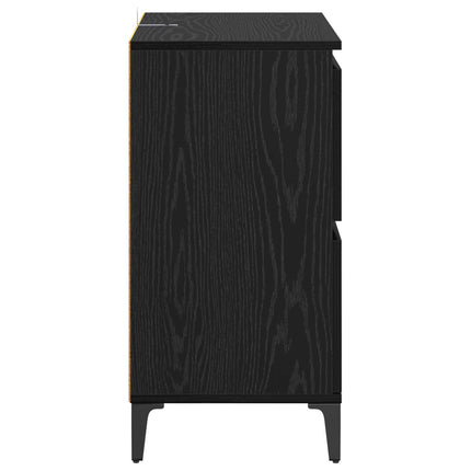 Sideboard Svart Ek 60 x 35 x 70 cm Konstruerat trä och järn