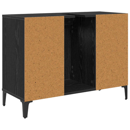 Diskbänksskåp Svart Ek 80 x 33 x 60 cm Konstruerat trä och järn