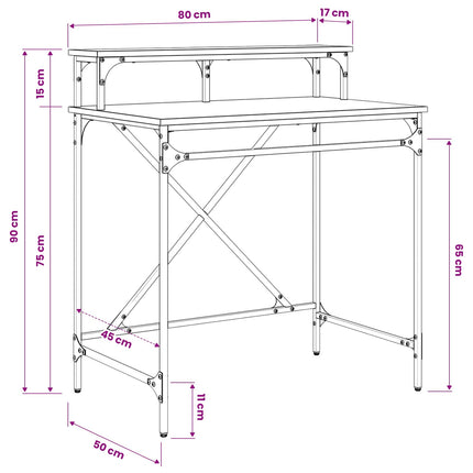 Skrivbord Gammalt trä 80 x 50 x 90 cm Konstruerat trä