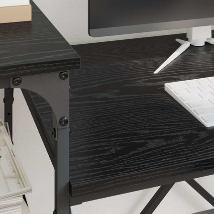 Skrivbord Svart Ek 135 x 50 x 90 cm Konstruerat trä
