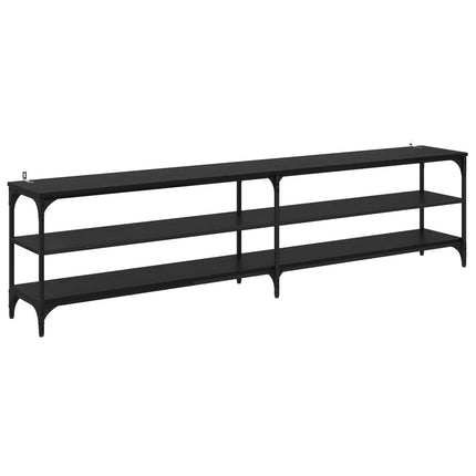 TV-skåp Svart Ek 200 x 30 x 50 cm Konstruerat trä och järn
