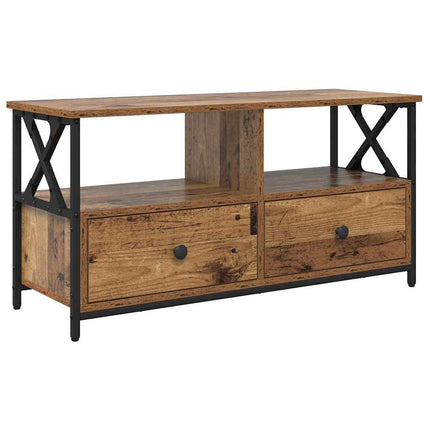TV-skåp Gammalt trä 90 x 33 x 45 cm Konstruerat trä och stål
