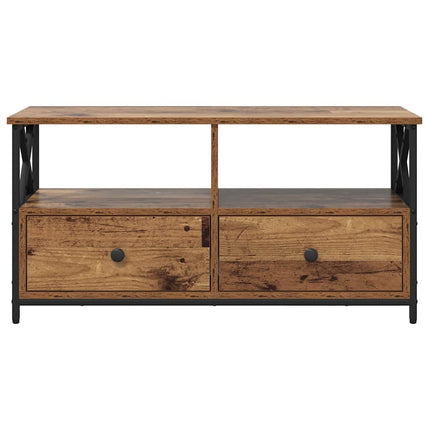 TV-skåp Gammalt trä 90 x 33 x 45 cm Konstruerat trä och stål