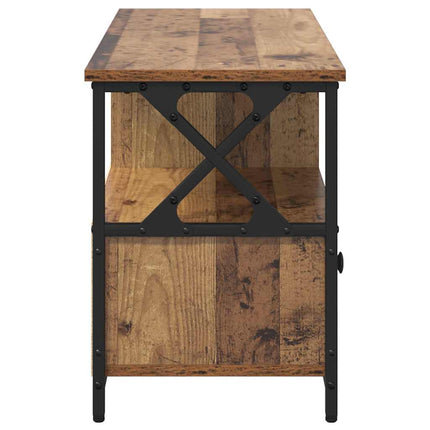 TV-skåp Gammalt trä 90 x 33 x 45 cm Konstruerat trä och stål