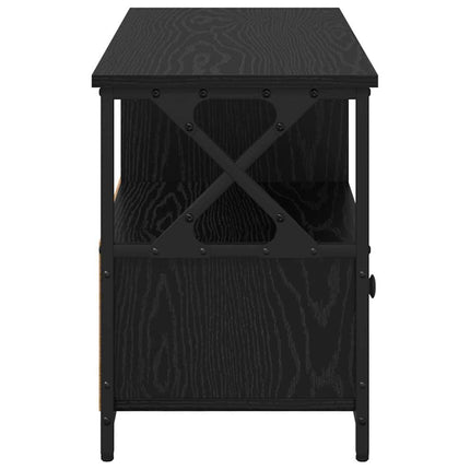 TV-skåp Svart Ek 90 x 33 x 45 cm Konstruerat trä och stål