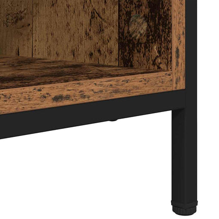 Skoskåp Gammalt trä 131 x 35 x 50 cm Konstruerat trä och järn