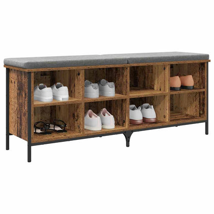 Skoskåp Gammalt trä 131 x 35 x 50 cm Konstruerat trä och järn
