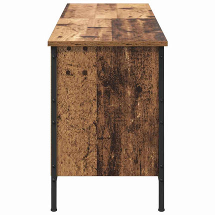 Skoskåp Gammalt trä 131 x 35 x 50 cm Konstruerat trä och järn
