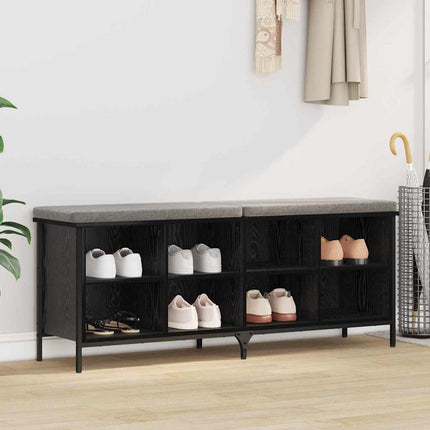 Skoskåp Svart Ek 131 x 35 x 50 cm Konstruerat trä och järn