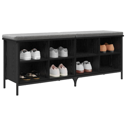 Skoskåp Svart Ek 131 x 35 x 50 cm Konstruerat trä och järn