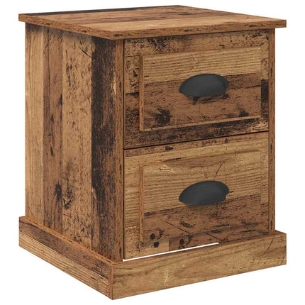 Nattduksbord med låda 2 pcs Gammalt trä 39 x 39 x 47,5 cm