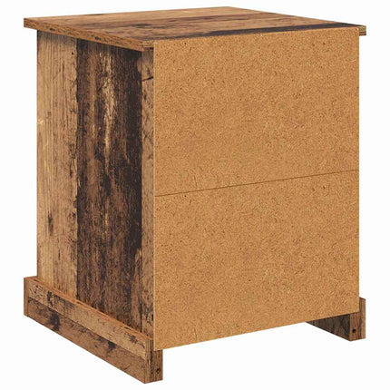 Nattduksbord med låda 2 pcs Gammalt trä 39 x 39 x 47,5 cm