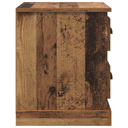 Nattduksbord med låda 2 pcs Gammalt trä 39 x 39 x 47,5 cm