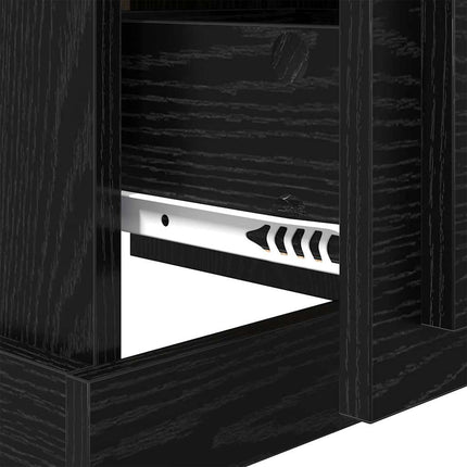 Nattduksbord 2 pcs Svart Ek 39 x 39 x 47,5 cm Konstruerat trä