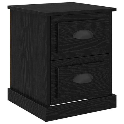 Nattduksbord 2 st Svart Ek 39 x 39 x 47,5 cm Konstruerat trä