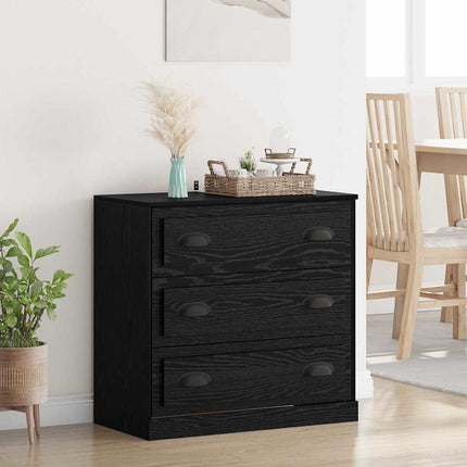Sideboard med låda Svart Ek 70 x 35,5 x 67,5 cm Konstruerat trä