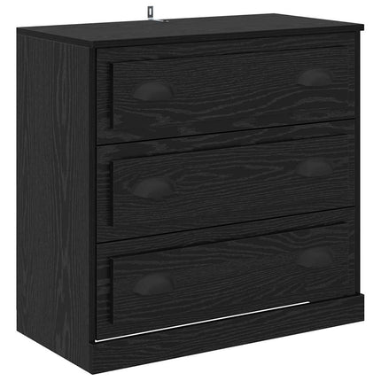 Sideboard med låda Svart Ek 70 x 35,5 x 67,5 cm Konstruerat trä