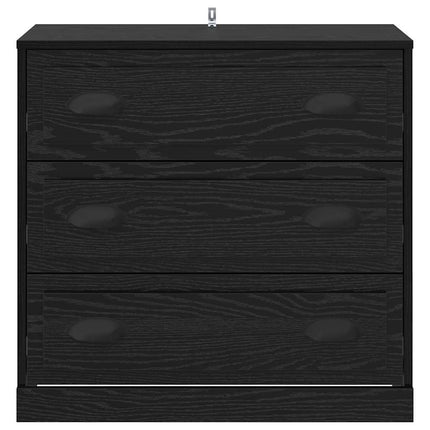 Sideboard med låda Svart Ek 70 x 35,5 x 67,5 cm Konstruerat trä