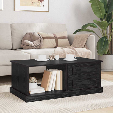 Kaffeebord med låda Svart Ek 90 x 50 x 35 cm Konstruerat trä