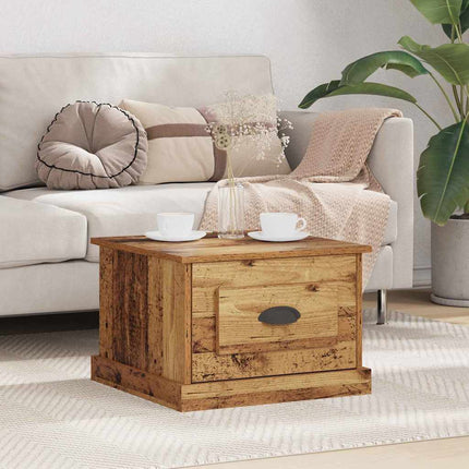 Kaffeebord med låda Gammalt trä 50 x 50 x 35 cm Konstruerat trä