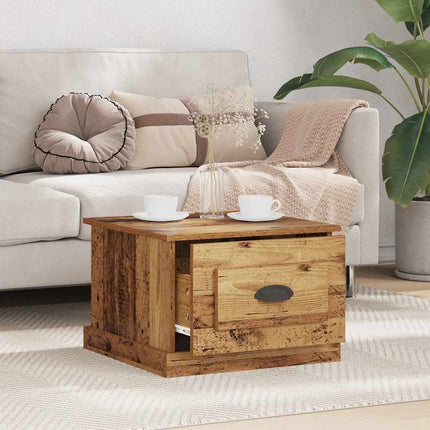 Kaffeebord med låda Gammalt trä 50 x 50 x 35 cm Konstruerat trä