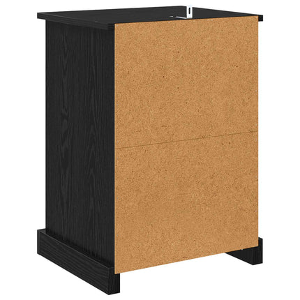 Nattduksbord 2 pcs Svart Ek 36 x 43 x 60 cm Konstruerat trä