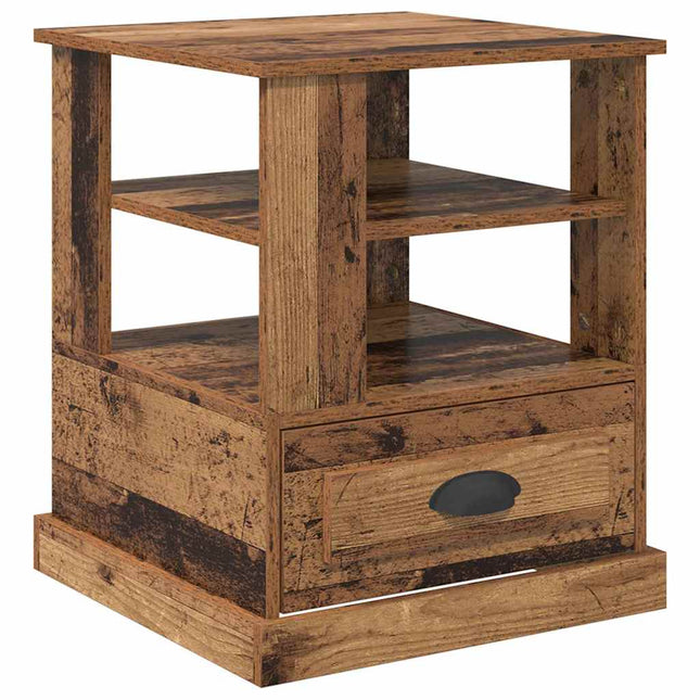 Nattduksbord Gammalt trä 50 x 50 x 60 cm Konstruerat trä
