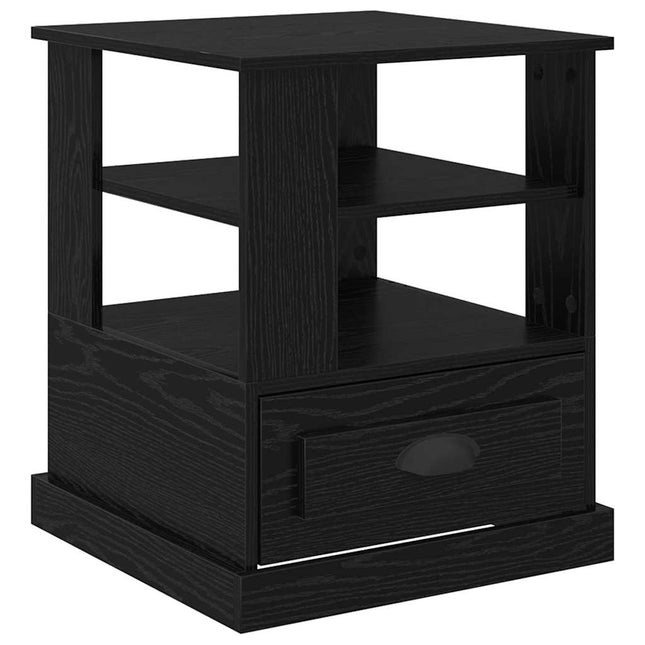 Nattduksbord Svart Ek 50 x 50 x 60 cm Konstruerat trä